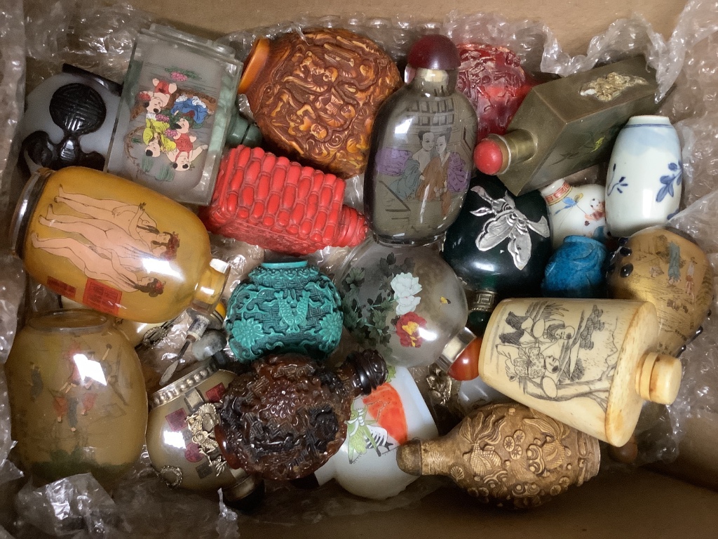 Twenty six Chinese snuff bottles, various materials